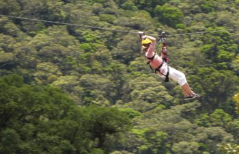 Gabriel O'Rorke on the zip wire